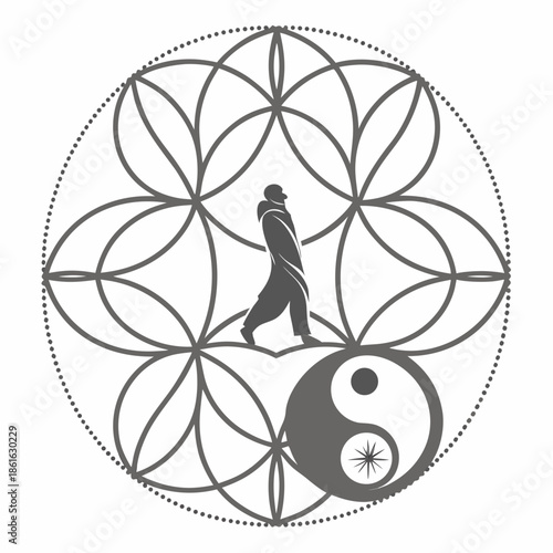 Minimalist Centered Wellness Icon for Balanced Lifestyle and Health