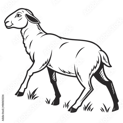 Simple Lamb Silhouette Graphic for Logo Design