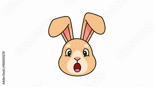 Close-up illustration of a rabbit's head with expressive features and warm color tones
