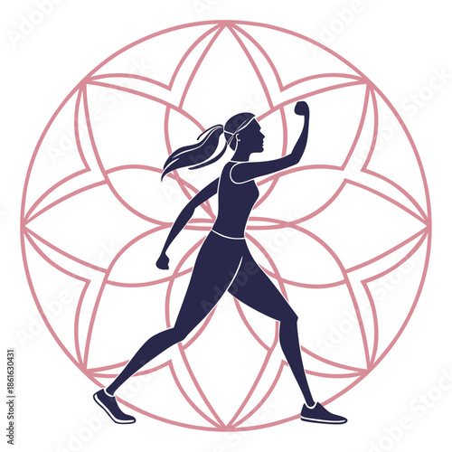 Minimal Women Embodied Strength Abstract Logo