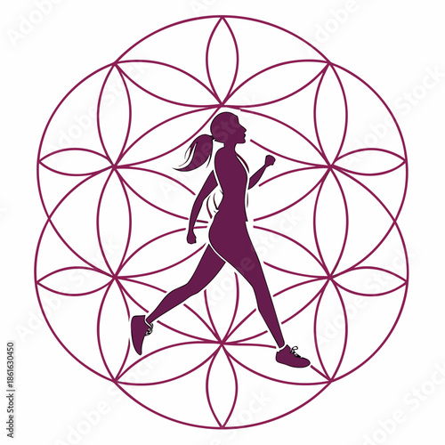 Minimal Women Holistic Wellbeing Abstract Icon