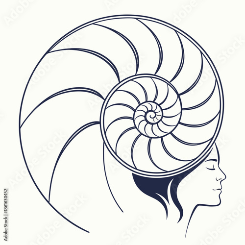 Minimal Women Self Awakening Abstract Icon