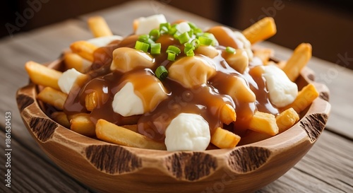 Poutine Perfection - A Canadian Culinary Delight with Fries, Cheese Curds, and Gravy.