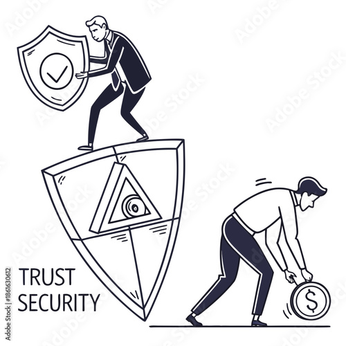 Solid Geometric Abstract Mark for Trust and Security