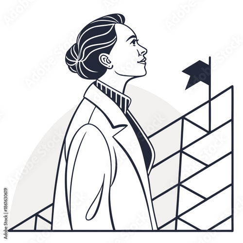 Confident Women Leadership Abstract Mark Minimalist Vector Logo