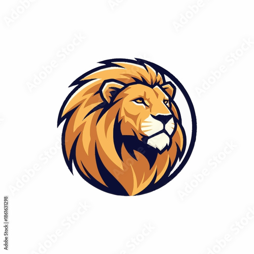 Lion Head Logo Design Illustration.