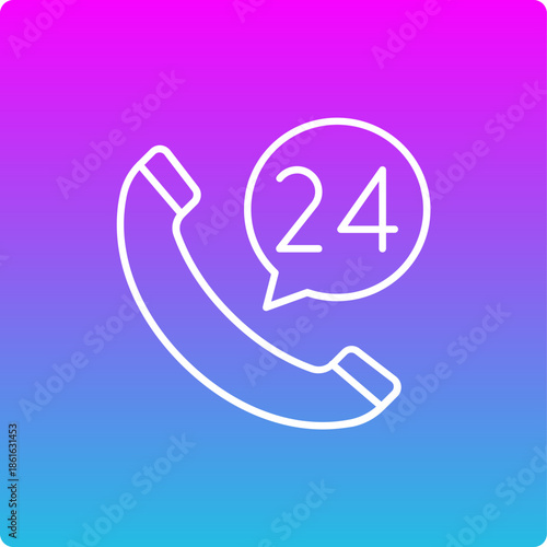 24 Hours Support Icon
