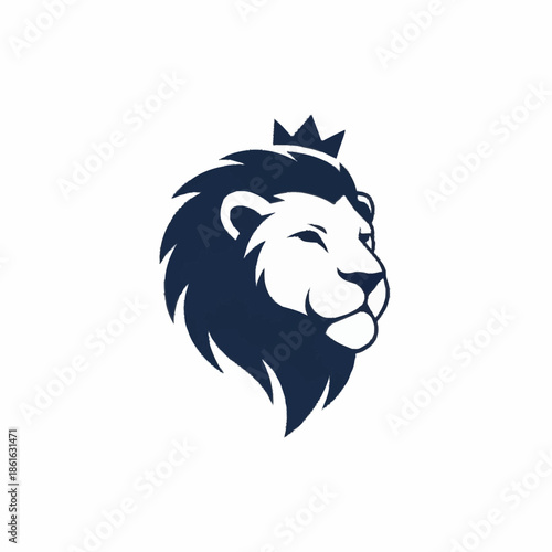 Lion Head Logo Design with Crown.