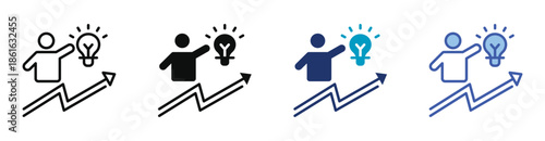 Self Improvement Icon Set Consisting Of Multiple Styles Vector Illustration