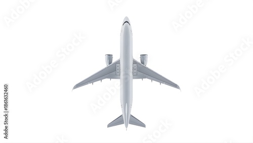 Wallpaper Mural A white airplane is flying high in the sky on transparent background Torontodigital.ca