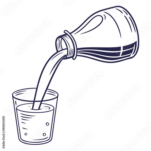 Simple Milk Glass Outline Icon Vector