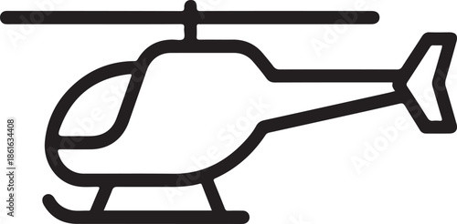 Helicopter Silhouette Isolated on White Background – Military and Rescue Aircraft Vector