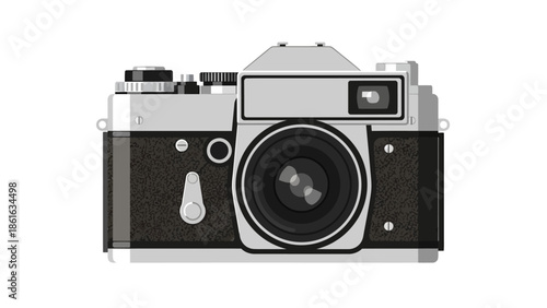 Classic retro camera design with vintage aesthetic