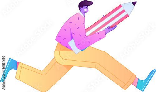 Figure holding a fountain pen writing, drawing, creating sketches, hand-drawn illustrations
