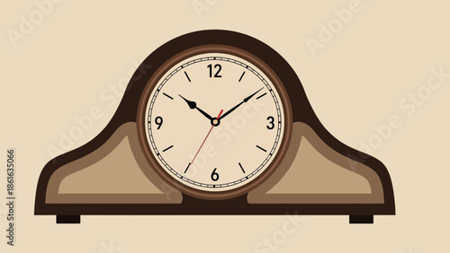 Vintage mantel clock with elegant brown wood design and classic style