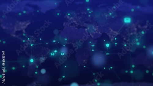 abstract blue background with particles