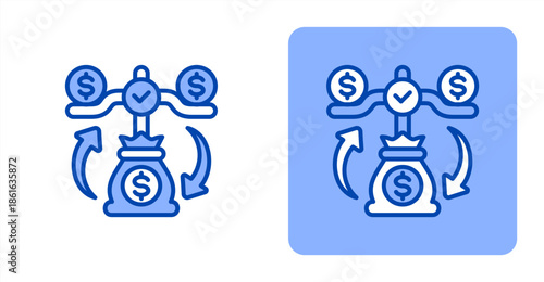 Balance Line Color  Two-tone color and contrasting background icon illustration