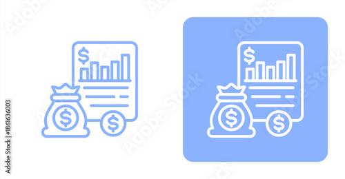 Reporting Line  Two-tone color and contrasting background icon illustration