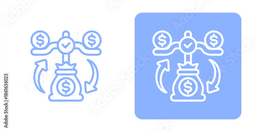 Balance Line  Two-tone color and contrasting background icon illustration