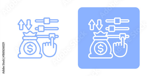 Adjustment Line  Two-tone color and contrasting background icon illustration