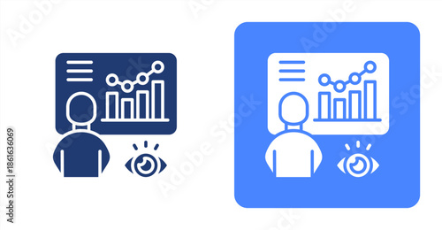 Monitoring Glyph  Two-tone color and contrasting background icon illustration