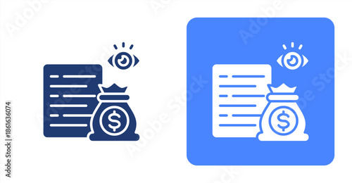 Control Glyph  Two-tone color and contrasting background icon illustration