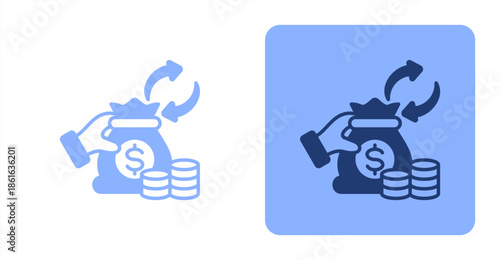 Cashflow Mixed  Two-tone color and contrasting background icon illustration