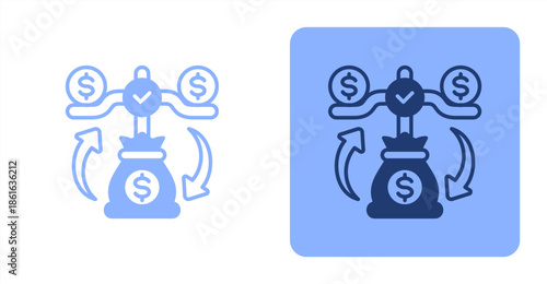 Balance Mixed  Two-tone color and contrasting background icon illustration