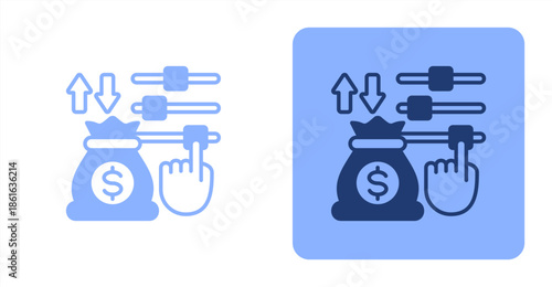 Adjustment Mixed  Two-tone color and contrasting background icon illustration