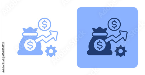 Optimization Mixed  Two-tone color and contrasting background icon illustration