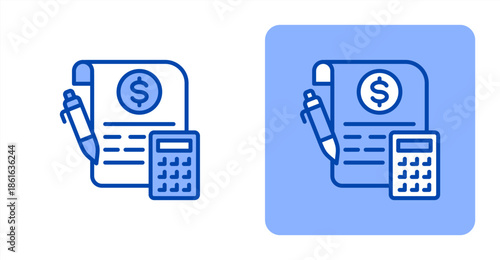 Assessment Line Color  Two-tone color and contrasting background icon illustration
