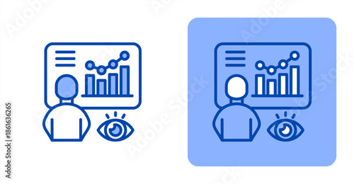 Monitoring Line Color  Two-tone color and contrasting background icon illustration