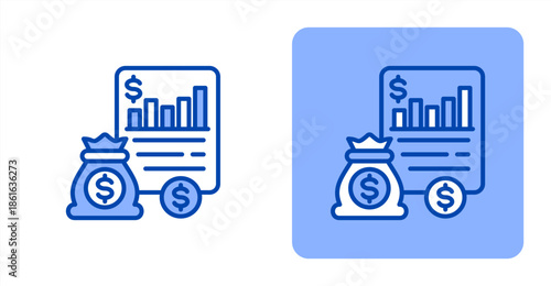 Reporting Line Color  Two-tone color and contrasting background icon illustration