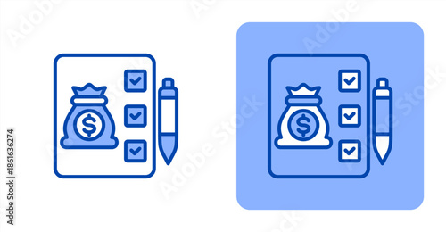 Evaluation Line Color  Two-tone color and contrasting background icon illustration