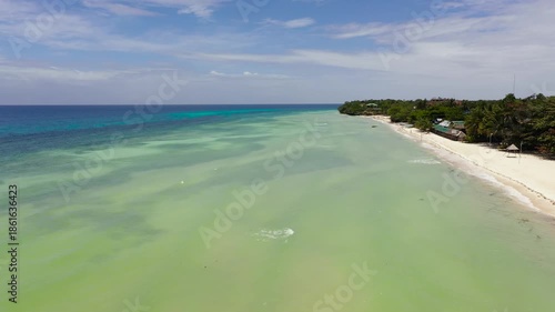 Wallpaper Mural Beautiful tropical beach and turquoise water view from above. Bohol, Anda, Philippines. Summer and travel vacation concept. Torontodigital.ca
