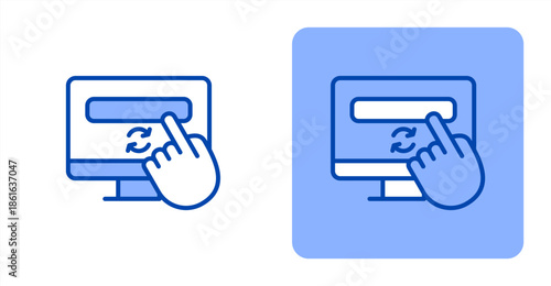 Subscription Line Color  Two-tone color and contrasting background icon illustration