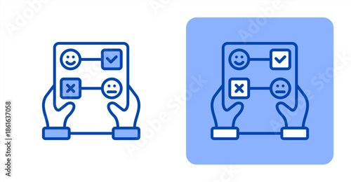 Feedback Form Line Color  Two-tone color and contrasting background icon illustration