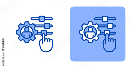 Personalization Line Color  Two-tone color and contrasting background icon illustration