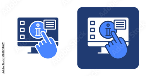 Self Service Glyph Color  Two-tone color and contrasting background icon illustration