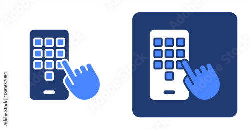 Mobile Apps Glyph Color  Two-tone color and contrasting background icon illustration