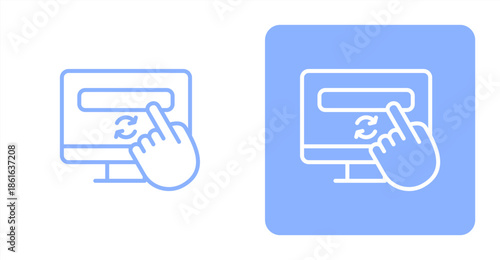 Subscription Line  Two-tone color and contrasting background icon illustration