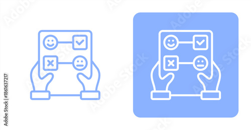 Feedback Form Line  Two-tone color and contrasting background icon illustration