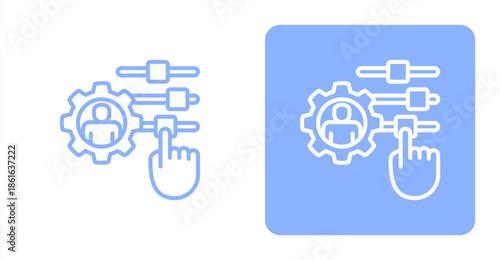 Personalization Line  Two-tone color and contrasting background icon illustration