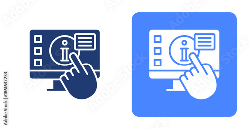 Self Service Glyph  Two-tone color and contrasting background icon illustration