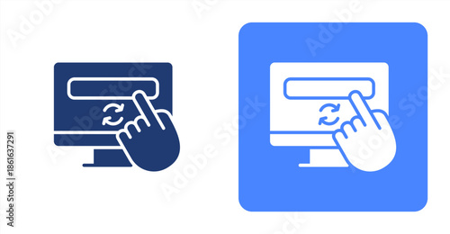 Subscription Glyph  Two-tone color and contrasting background icon illustration