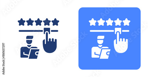 Customer Survey Glyph  Two-tone color and contrasting background icon illustration