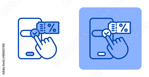 Online Reservation Line Color  Two-tone color and contrasting background icon illustration