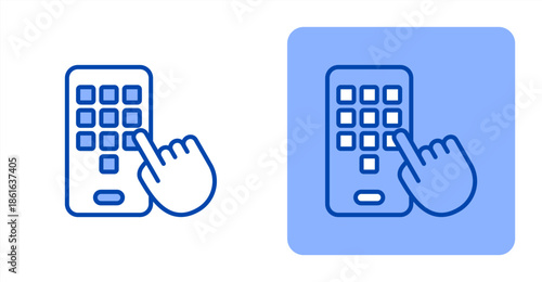 Mobile Apps Line Color  Two-tone color and contrasting background icon illustration