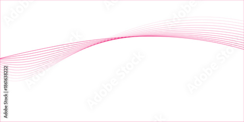 Waves of pink lines Abstract wavy stripes on a white background