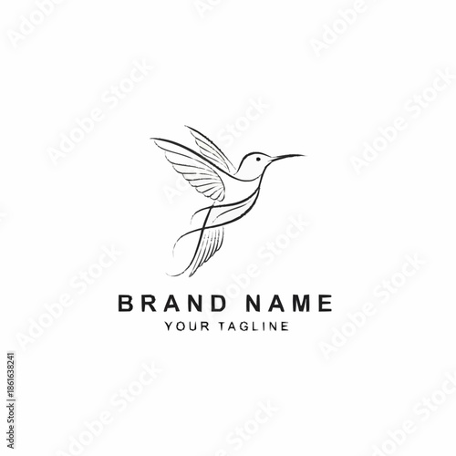 Hummingbird Logo Design Template Illustration.